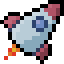 Cohete en pixel-art