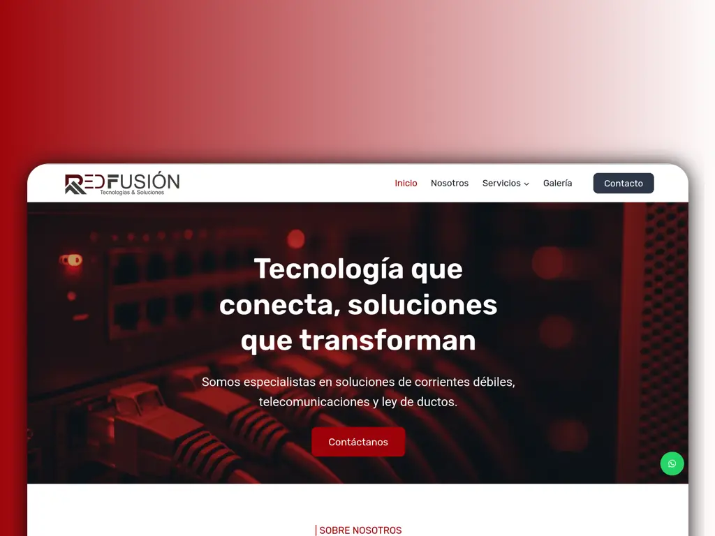 Captura de la página de inicio del sitio de RedFusión
